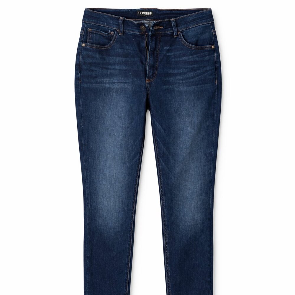Express Denim Perfect Ankle Legging Jeans Size 10 Dark Wash